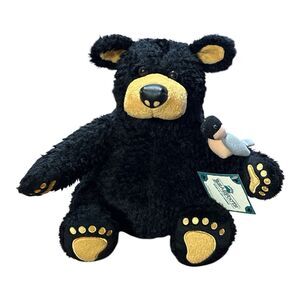 Bearfoots Plush Bear & Bird 1996 Jeff Fleming Big Sky Carvers Bertie 12” Sitting